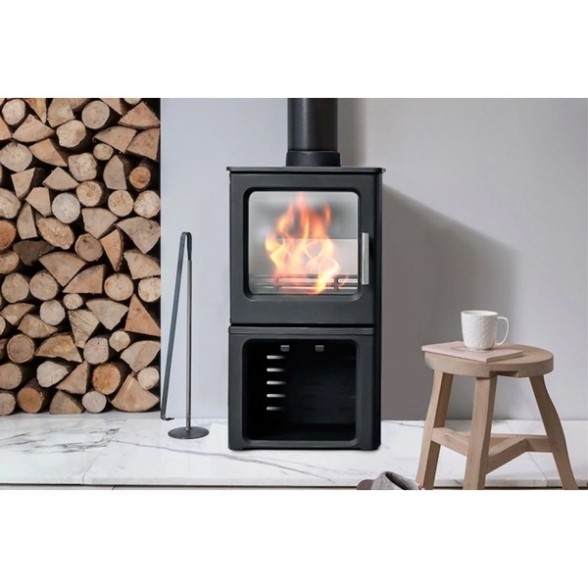 Stufa A Legna In Ghisa 4,3 kW Olga Stand-up Con Base Fundicio 