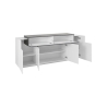 Credenza Moderna A 4 Ante 200 Cm Bianco Lucido E Grigio Report Corona