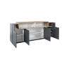 Credenza Moderna A 4 Ante 200 Cm Antracit E Rovere Corona