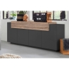 Credenza Moderna A 4 Ante 200 Cm Antracit E Rovere Corona
