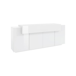 Credenza Moderna A 4 Ante 200x45x85,5 Bianco Lucido Laccato Corona