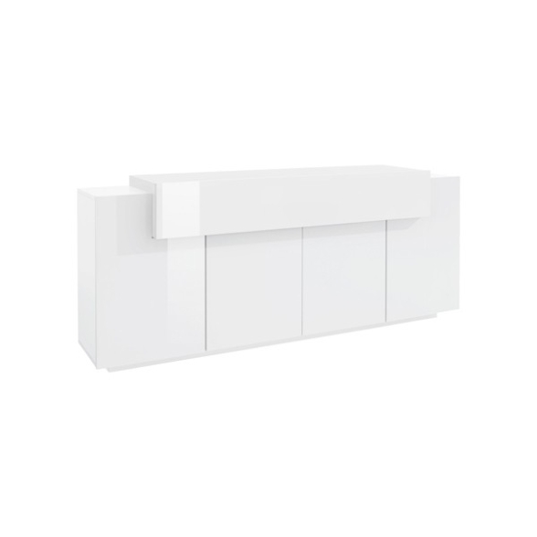 Credenza Moderna A 4 Ante 200x45x85,5 Bianco Lucido Laccato Corona