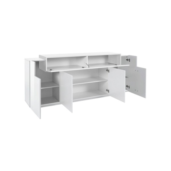 Credenza Moderna A 4 Ante 200 Cm Bianco Lucido Laccato