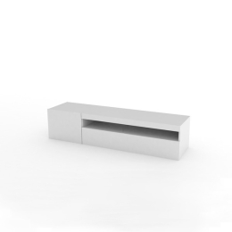 Mobile Porta TV Basso 150 Cm 2 Ante Bianco Laccato Lucido Daiquiri