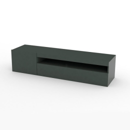 Mobile Porta TV Basso 150 Cm 2 Ante Antracite Lucido Daiquiri