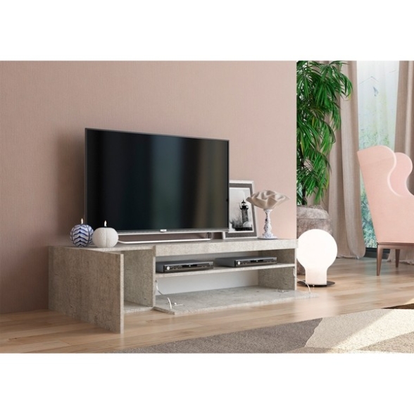Mobile Porta TV Basso 150 Cm 2 Ante Effetto Cemento Daiquiri