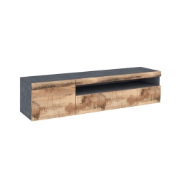 Mobile Porta TV Basso 150 Cm 2 Ante Ardesia Effetto Legno Daiquiri