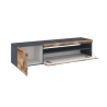 Mobile Porta TV Basso 150 Cm 2 Ante Ardesia Effetto Legno Daiquiri