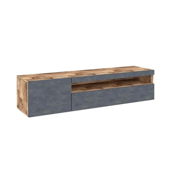 Mobile Porta TV Basso 150 Cm 2 Ante Effetto Legno Ardesia Daiquiri