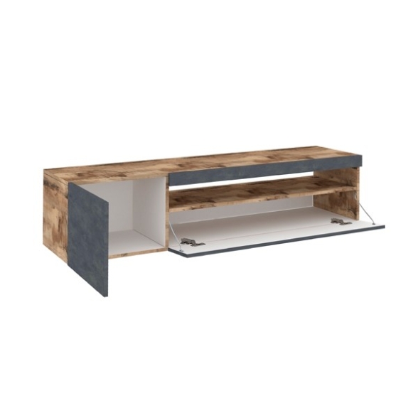 Mobile Porta TV Basso 150 Cm 2 Ante Effetto Legno Ardesia Daiquiri