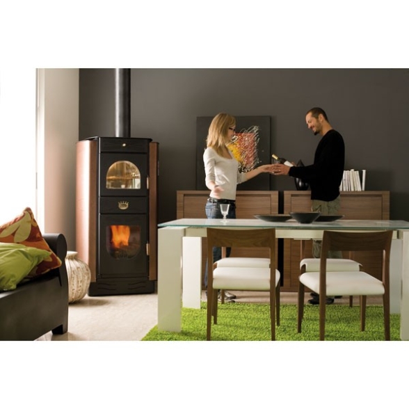 Stufa A Legna Idro Elite 20 kW Con Forno E Kit Idraulico Clementi Ramato