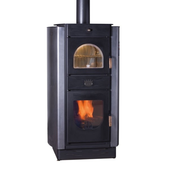 Stufa A Legna Idro Elite 20 kW Con Forno E Kit Idraulico Clementi Grigio