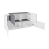 Madia 4 Ante 160 Cm Design Moderno Bianco Lucido Effetto Pietra New Coro
