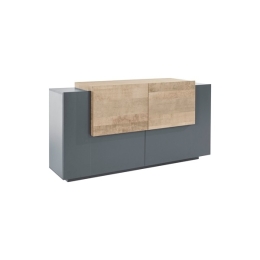 Madia 4 Ante 160 Cm Design Moderno Antracite Effetto Legno New Coro