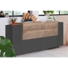 Madia 4 Ante 160 Cm Design Moderno Antracite Effetto Legno New Coro