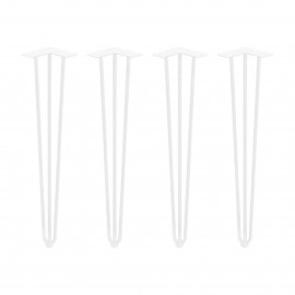 Gambe da tavolo a 3 bastoncini 71 cm Hairpin in acciaio verniciato bianco