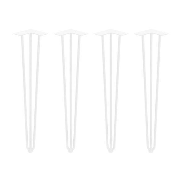 Gambe da tavolo a 3 bastoncini 71 cm Hairpin in acciaio verniciato bianco