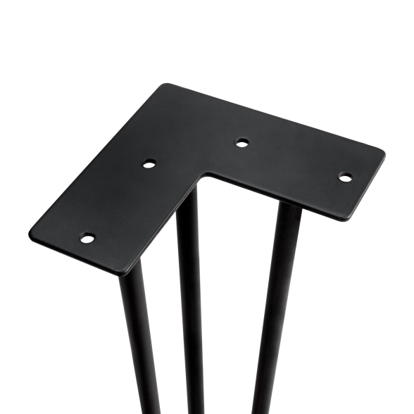 Gambe da tavolo a 3 bastoncini 71 cm Hairpin in acciaio verniciato nero