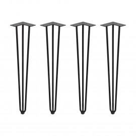 Gambe da tavolo a 3 bastoncini 71 cm Hairpin in acciaio verniciato nero