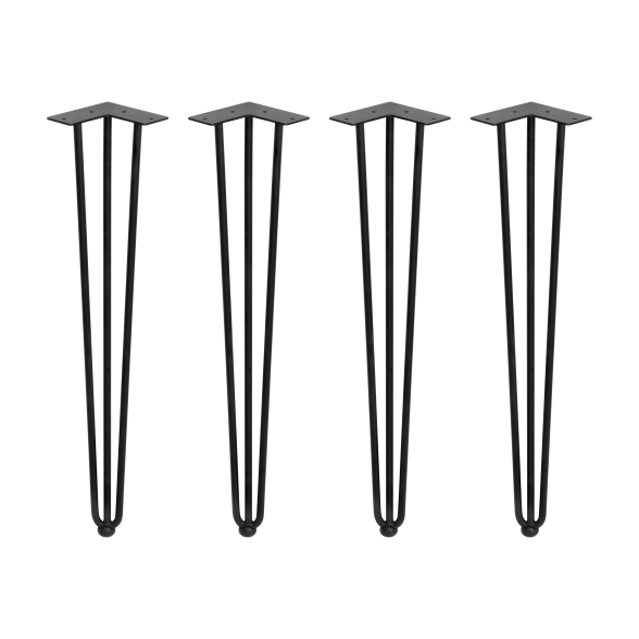 Gambe da tavolo a 3 bastoncini 71 cm Hairpin in acciaio verniciato nero