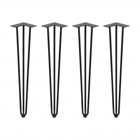 Gambe da tavolo a 3 bastoncini 71 cm Hairpin in acciaio verniciato nero