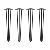 Gambe da tavolo a 3 bastoncini 71 cm Hairpin in acciaio verniciato nero