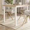 Gambe quadrate 50x50 mm con struttura 750x750 mm per tavolo in acciaio verniciato bianco