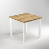 Gambe quadrate 50x50 mm con struttura 750x750 mm per tavolo in acciaio verniciato bianco