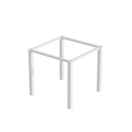 Gambe quadrate 50x50 mm con struttura 750x750 mm per tavolo in acciaio verniciato bianco