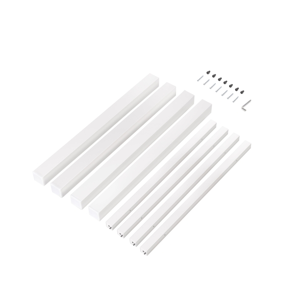Gambe quadrate 50x50 mm con struttura 750x750 mm per tavolo in acciaio verniciato bianco