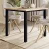 Gambe quadrate 50x50 mm con struttura 750x750 mm per tavolo in acciaio verniciato nero