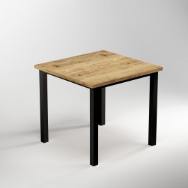 Gambe quadrate 50x50 mm con struttura 750x750 mm per tavolo in acciaio verniciato nero