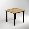 Gambe quadrate 50x50 mm con struttura 750x750 mm per tavolo in acciaio verniciato nero
