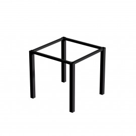 Gambe quadrate 50x50 mm con struttura 750x750 mm per tavolo in acciaio verniciato nero