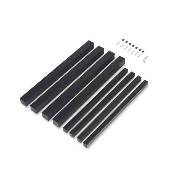 Gambe quadrate 50x50 mm con struttura 750x750 mm per tavolo in acciaio verniciato nero
