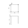 Gambe quadrate 50x50 mm con struttura 750x750 mm per tavolo in acciaio verniciato nero