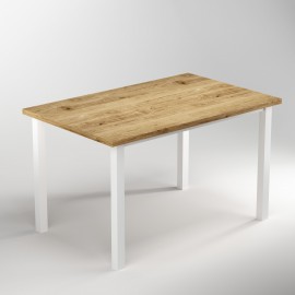 Gambe quadrate 5x5 cm con struttura 115x75 cm da tavolo in acciaio verniciato bianco