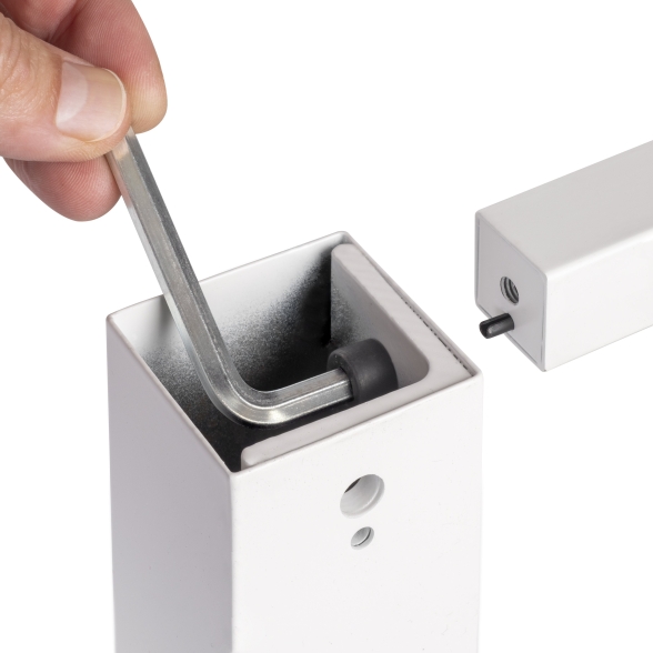 Gambe quadrate 5x5 cm con struttura 115x75 cm da tavolo in acciaio verniciato bianco