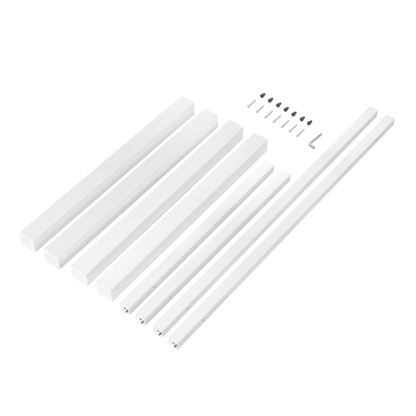 Gambe quadrate 5x5 cm con struttura 115x75 cm da tavolo in acciaio verniciato bianco