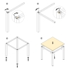 Gambe quadrate 5x5 cm con struttura 115x75 cm da tavolo in acciaio verniciato bianco