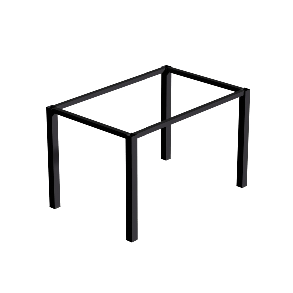 Gambe quadrate 5x5 cm con struttura 115x75 cm da tavolo in acciaio verniciato nero