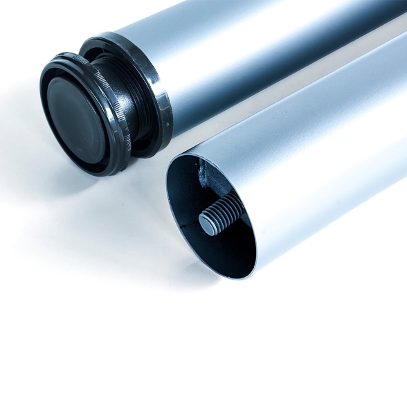 Gambe tonde 830-850 mm da tavolo diametro 60 mm in acciaio color grigio metallizzato