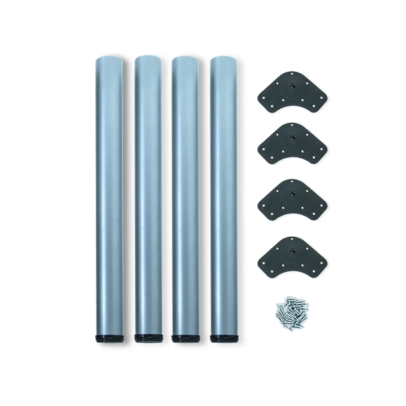 Gambe tonde 830-850 mm da tavolo diametro 60 mm in acciaio color grigio metallizzato