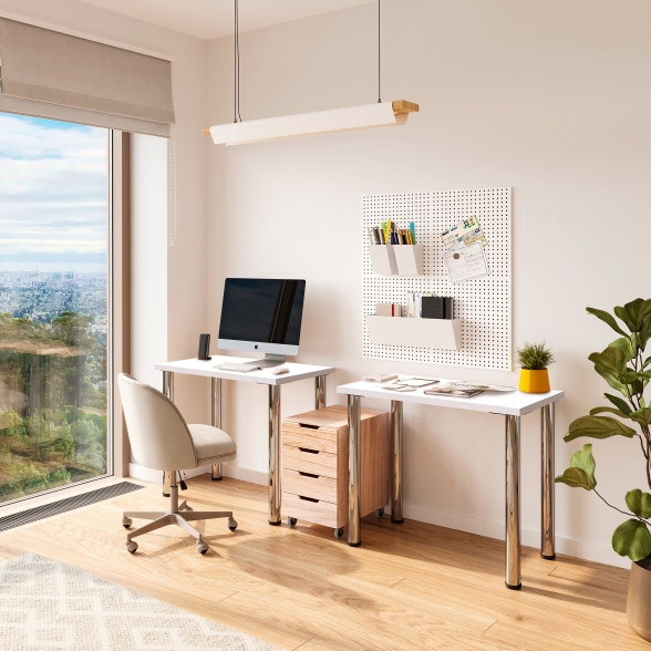 Piano d'appoggio bianco per tavolo 90x50 cm in legno