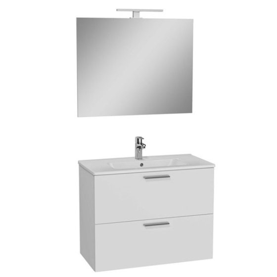 Composizione Bagno Completa Mobile Mia Sospeso 80 Cm Sanitari Filomuro S20 E Rubinetteria Win Vitra Bianco