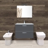 Composizione Bagno Completa Mobile Antracite 80 Cm Sanitari E Rubinetteria