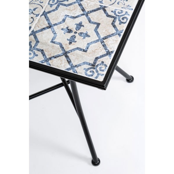 Set bistrot da giardino in mosaico con tavolino 60x60 e sedie pieghevoli Erice Bizzotto