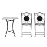 Set bistrot da giardino in mosaico con tavolino 60x60 e sedie pieghevoli Erice Bizzotto