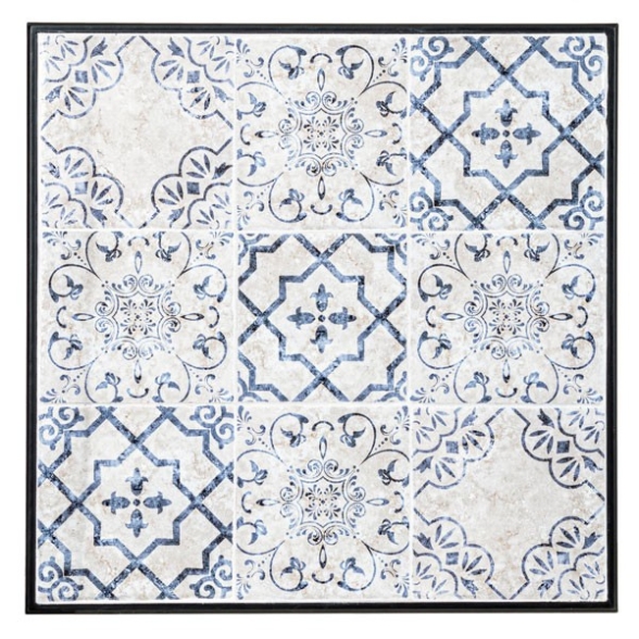 Set bistrot da giardino in mosaico con tavolino 60x60 e sedie pieghevoli Erice Bizzotto