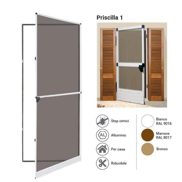 Zanzariera Per Porta A Battente 1 Anta 100x240 Marrone Sangiorgio